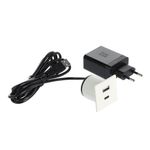 ASA Plastici Versapick, Punct de încărcare - USB A + USB C pătrat, corp metalic, alb mat 1