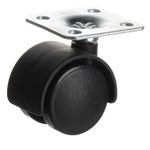 Riex Gc10 Rotilă de mobilier D30, plăcuță 38x38x1,5 mm, neagră 1