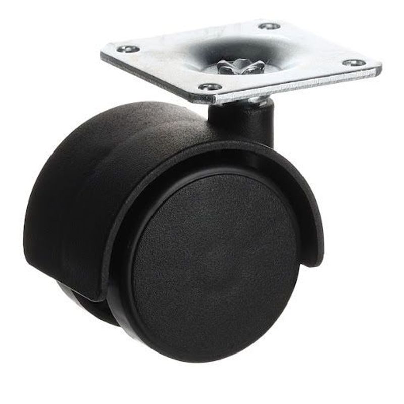 Riex Gc10 Rotilă de mobilier D40, plăcuță 42x42x2 mm, neagră