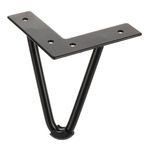 Riex GS42 Picior de mobilier H130, negru mat 1
