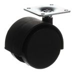 Riex Gc10 Rotilă de mobilier D50, plăcuță 42x42x2 mm, neagră 1