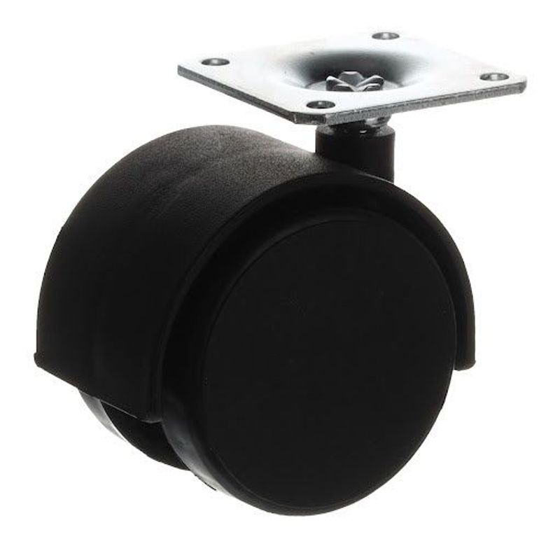 Riex Gc10 Rotilă de mobilier D50, plăcuță 42x42x2 mm, neagră