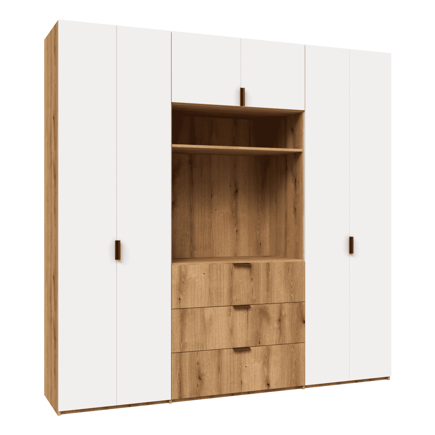 Dressing configurabil cu zona TV, 3 sertare din laminat si fronturi din laminat  